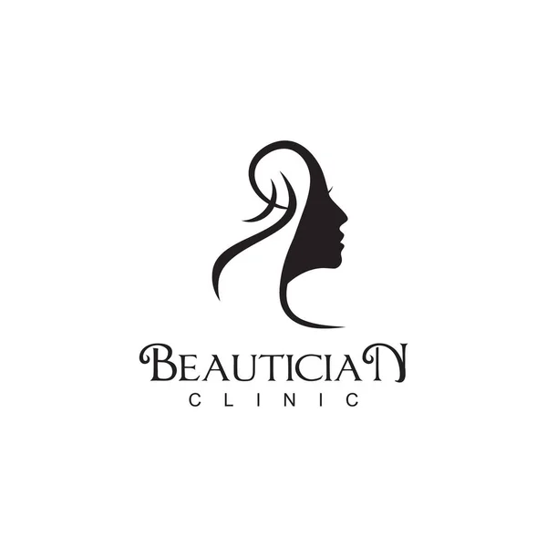 Дизайн Векторного Логотипа Женщины Косметологической Клиники — стоковый вектор