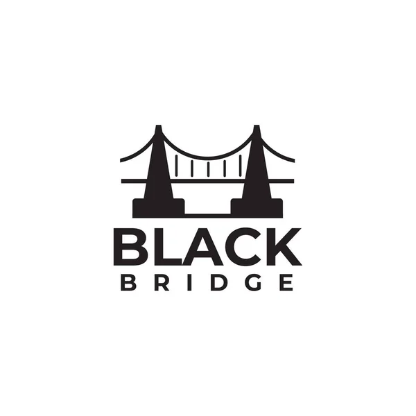 Icône Pont Noir Logo Vectoriel Design — Image vectorielle