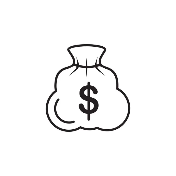 Bolso Dinero Simple Dólar Saco Vector Logo Diseño — Vector de stock