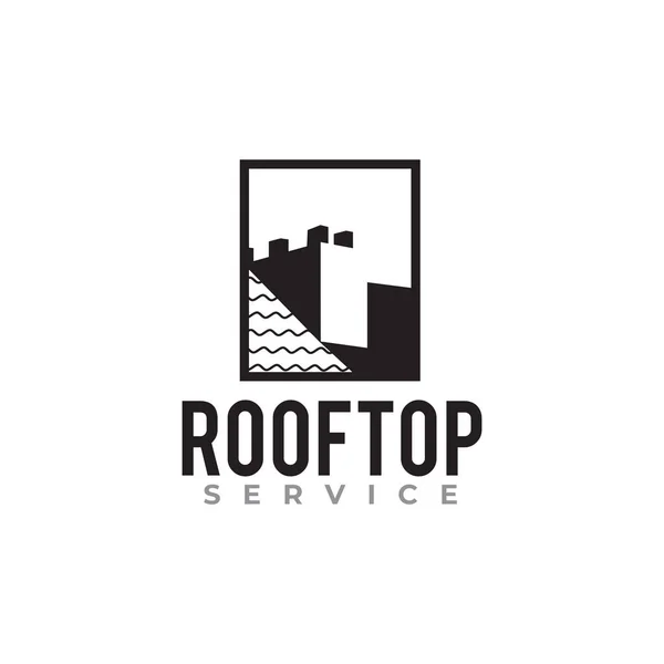 Dach Oder Dachdienstvektor Logo Design — Stockvektor