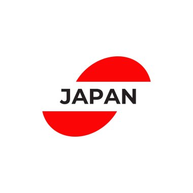 Japonya bayrak simgesi vektör logosu tasarımı