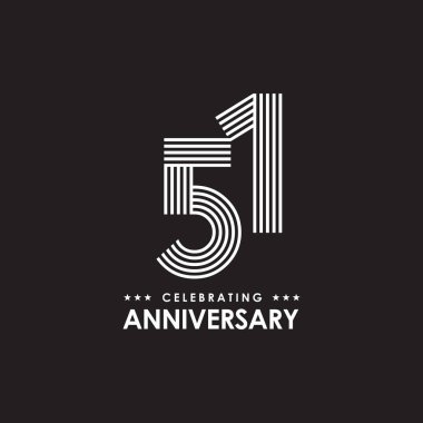 51. yıl dönümü amblem vektör logosu tasarımı