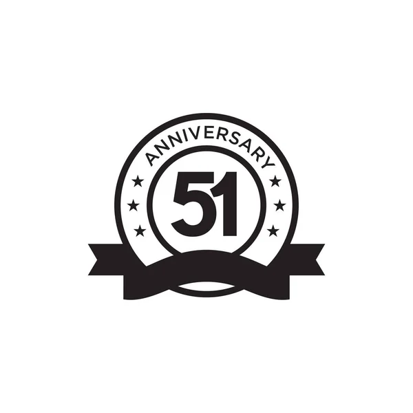 51º Aniversario Emblema Vector Logotipo Diseño — Archivo Imágenes Vectoriales