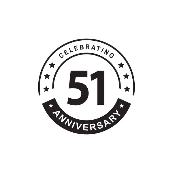 51Th Years Anniversary Emblem Vector Logo Design —  Vetores de Stock