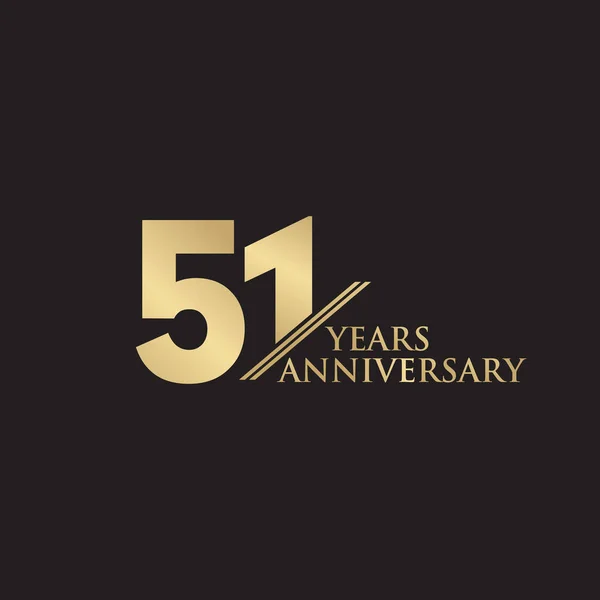 51Th Anos Aniversário Emblema Vetor Logotipo Design — Vetor de Stock