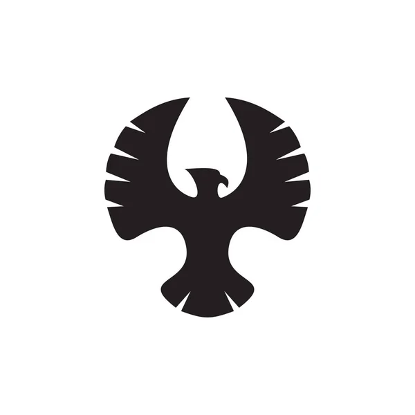 Zwarte Adelaar Pictogram Vector Logo Ontwerp — Stockvector