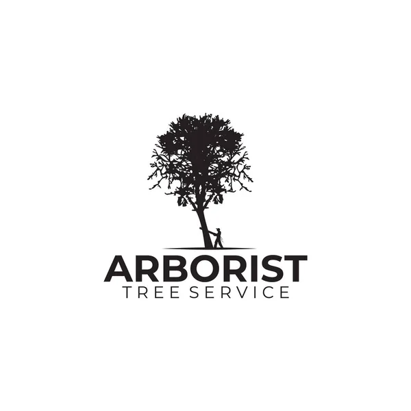 Arborist Tree Cutter Vector Logo Design — Vettoriale Stock