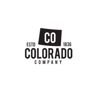 Colorado eyalet haritası ana hatları vektör logosu tasarımı