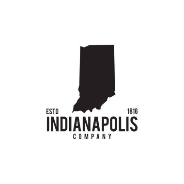 Indianapolis durum haritası vektör logosu tasarımı