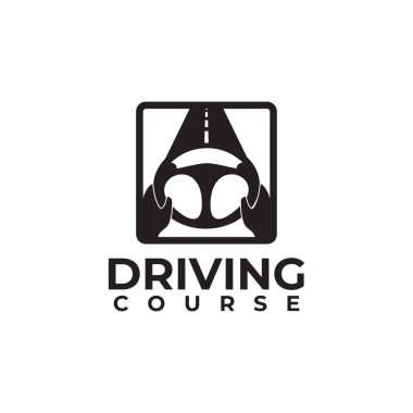 Sürücü kursu vektör logosu tasarımı