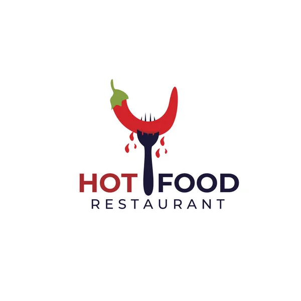 Hot Πικάντικο Φαγητό Εστιατόριο Διάνυσμα Λογότυπο Σχεδιασμό — Διανυσματικό Αρχείο
