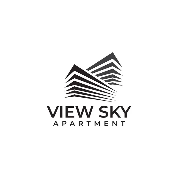 View Sky Apartment Building Vector Logo Design Gráficos Vetores