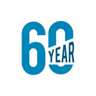 60. yıl kutlama yıldönümü vektör logosu tasarımı
