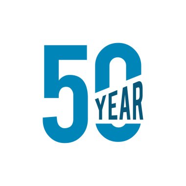 50. yıl kutlama yıldönümü vektör logosu tasarımı