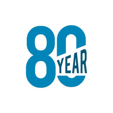 80. yıl kutlama yıldönümü vektör logosu tasarımı