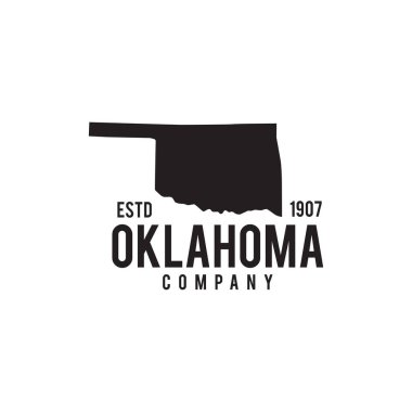 Oklahoma durum haritası vektör logosu tasarımı