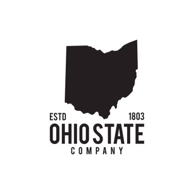 Ohio eyaleti harita ana hatları vektör logosu tasarımı