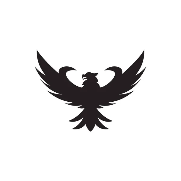 Black Eagle Asas Modelo Vetor Design Logotipo —  Vetores de Stock