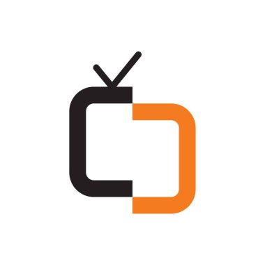 TV Televizyon Kanalı ikon vektör logo tasarımı