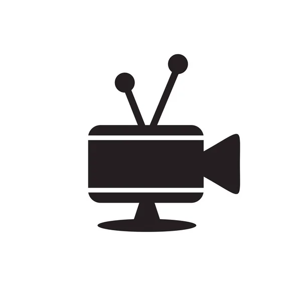 Canal Televisión Icono Vector Logo Diseño — Vector de stock