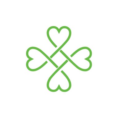 Yonca yaprağı logo tasarım vektör şablonu