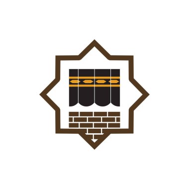 Ka 'bah İslami Hac vektör logosu tasarımı
