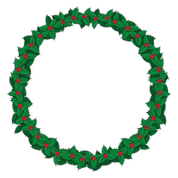 Christmas Wreath Isolated White Illustration Vector Graphic Christmas Wreath Good — Stock Vector