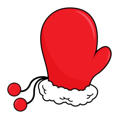 Beyaz arka planda izole edilmiş Noel terliği. Noel terliğinin çizim vektörü grafiği Noel tasarımının bir parçası ya da elementi için iyidir