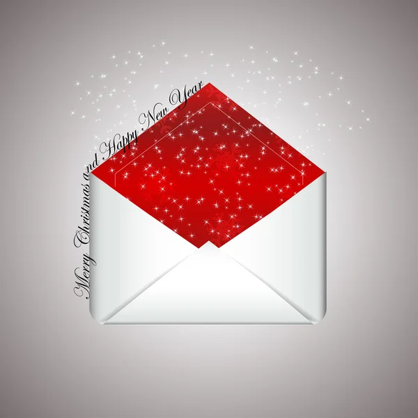 Kerstmis envelop met wensen — Stockvector