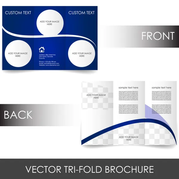 Folleto de la tienda de negocios corporativa triple — Vector de stock