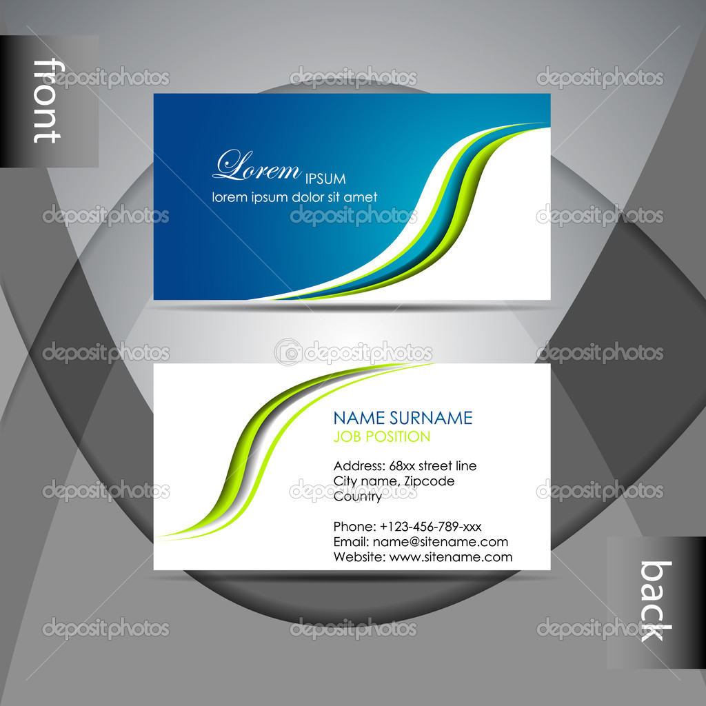 Abstract professional business card template or visiting card set Throughout Professional Name Card Template