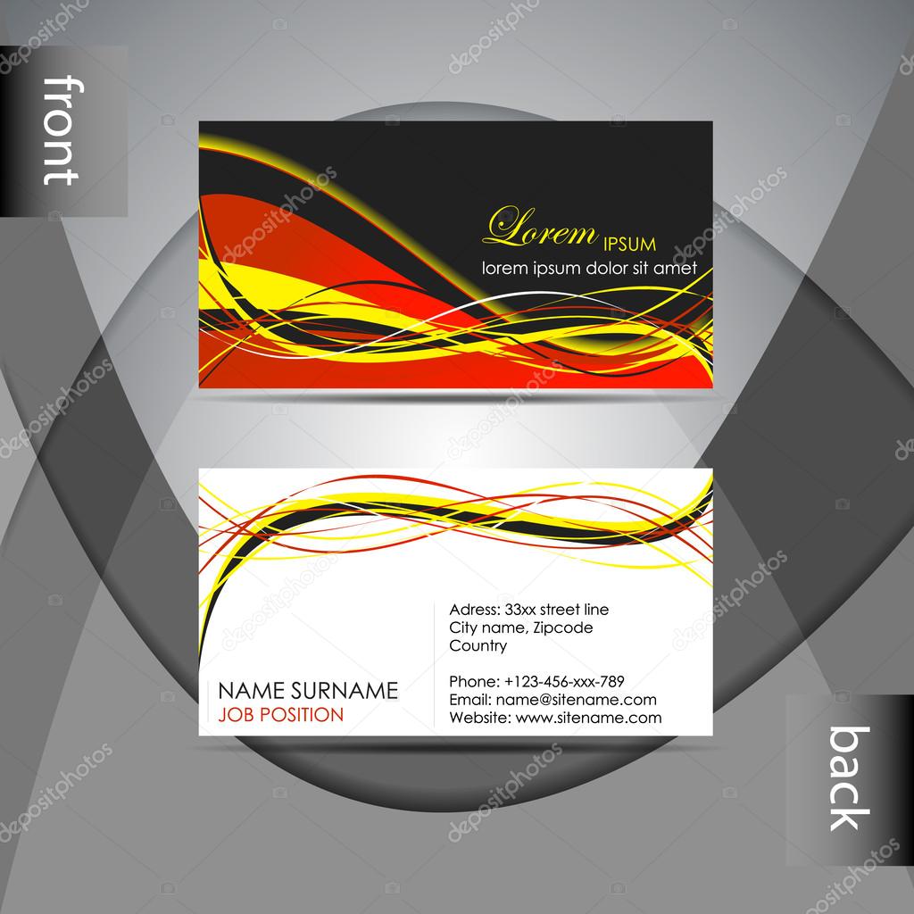 Abstract professional business card template or visiting card set