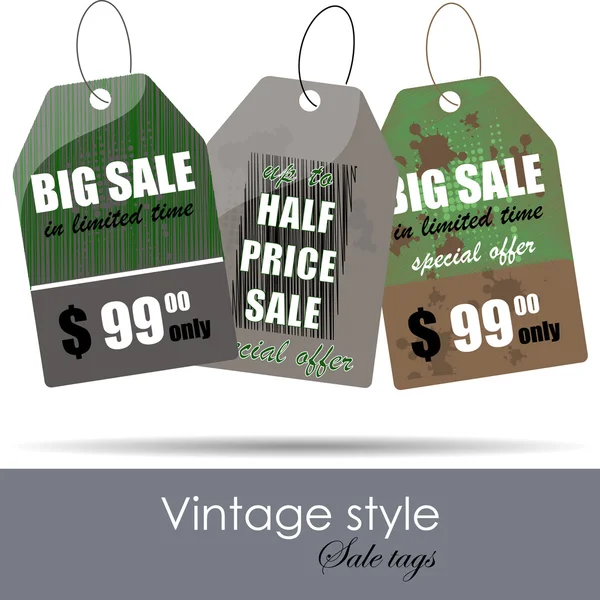 Vintage price or discount tags — Stock Vector