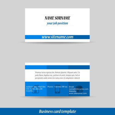 Professional business card template or visiting card set clipart