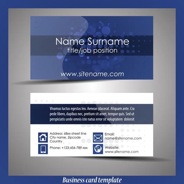プロフェッショナルなビジネス カード テンプレートまたは訪問カード セット — ストックベクタ