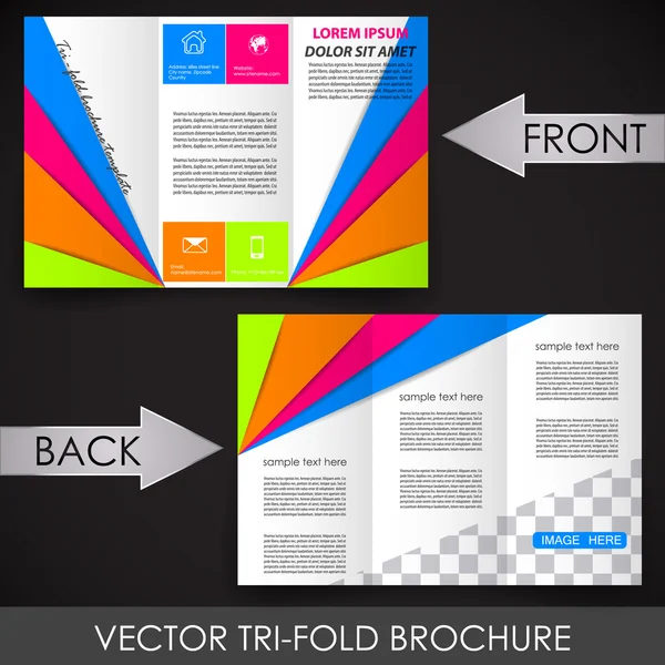 Folleto de la tienda corporativa Tri fold — Vector de stock