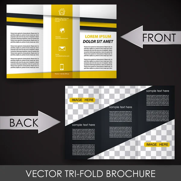 Folheto da loja de negócios corporativa de três dobras — Vetor de Stock