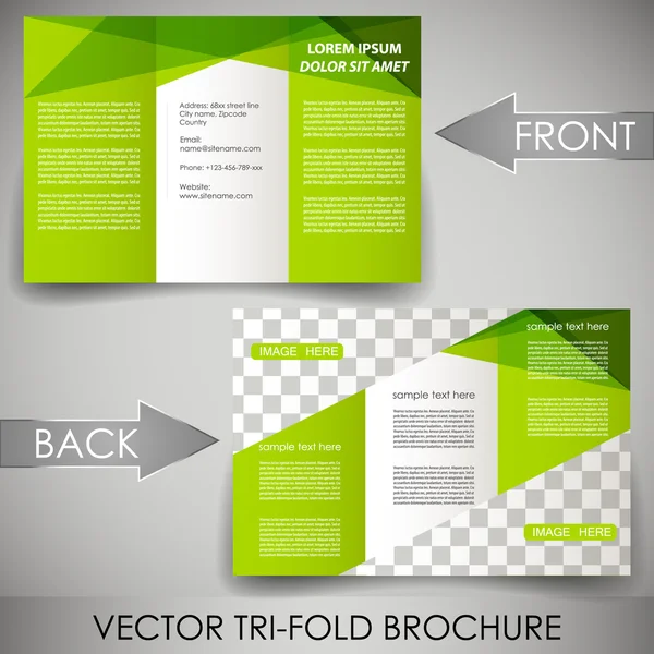 Modelo de folheto de três dobras de negócios, design de capa ou brochura corporativa —  Vetores de Stock
