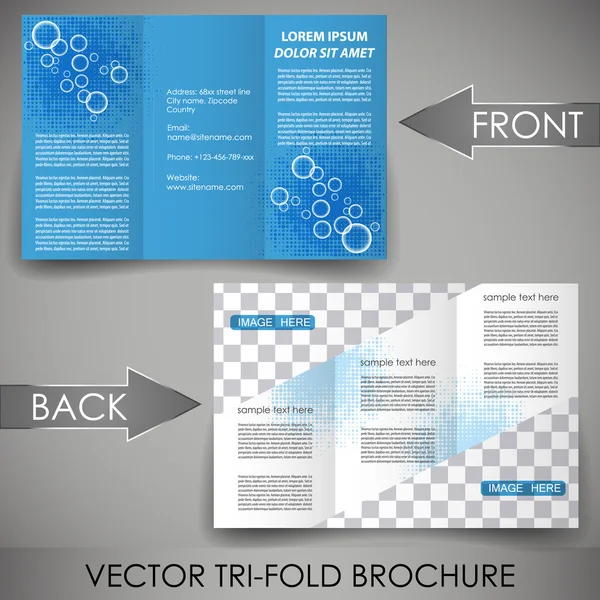 Üç kat flyer şablonu, kurumsal broşür veya kapak tasarımı — Stok Vektör