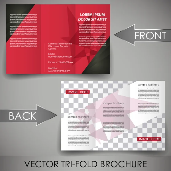 Three fold flyer template, corporate brochure — Stock Vector
