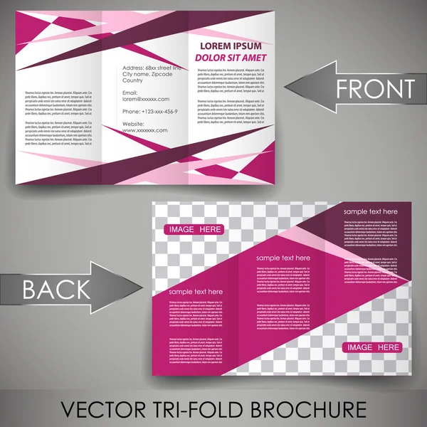 Business three fold flyer template, cover design or corporate brochure — Stock Vector