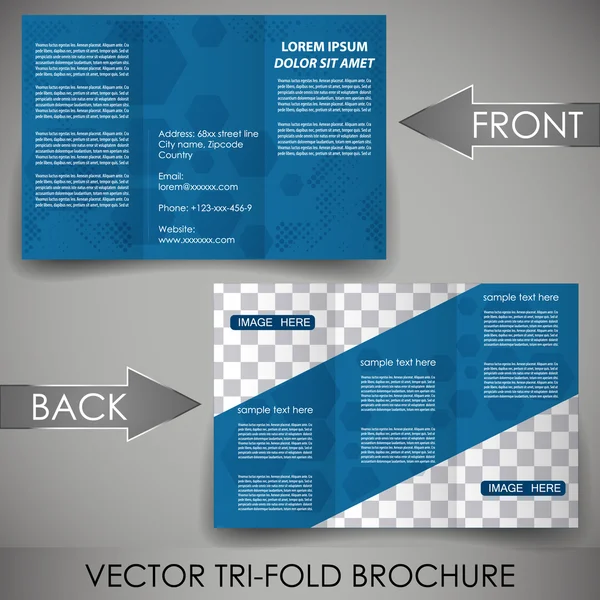 Business Dreifach-Flyer-Vorlage, Cover-Design oder Imagebroschüre — Stockvektor