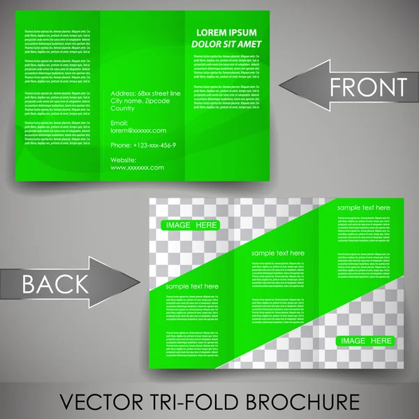 Iş üç kat flyer şablonu, kapak tasarımı veya kurumsal broşür — Stok Vektör