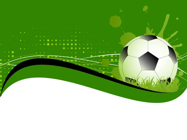 Fotbal, fotbalový míč na zeleném pozadí — Stockový vektor