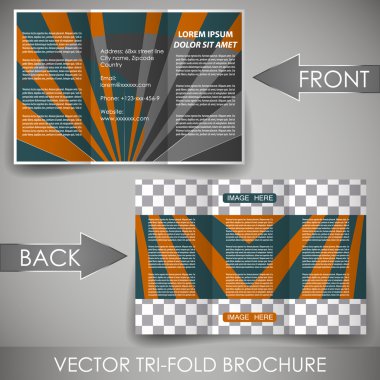 iş üç kat flyer şablonu, kurumsal broşür veya kapak tasarımı