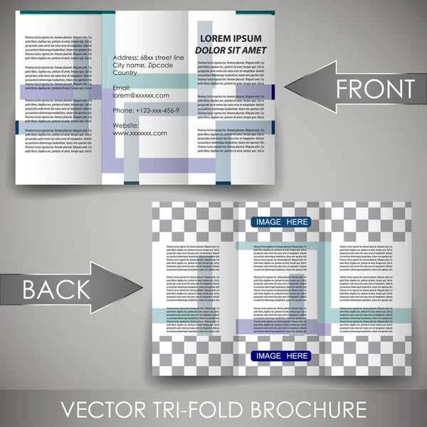 Business three fold flyer template, corporate brochure or cover design — Stock Vector