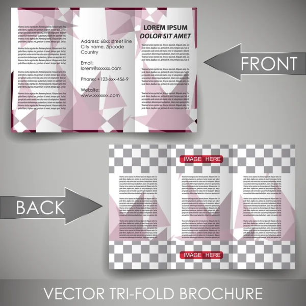 Modelo de folheto de três dobras de negócios, brochura corporativa ou design de capa — Vetor de Stock