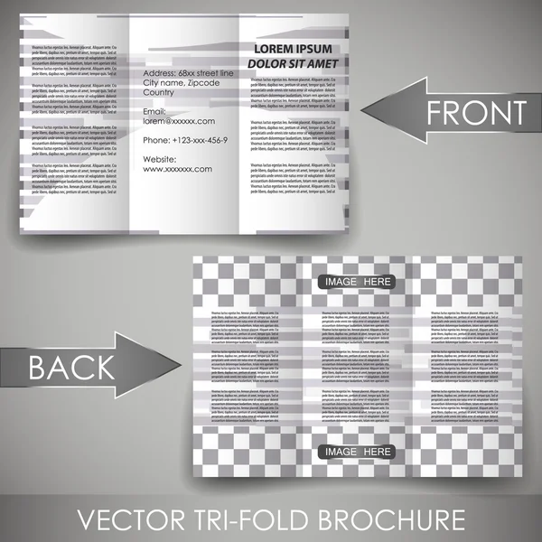 Modelo de folheto de três dobras de negócios, brochura corporativa ou design de capa — Vetor de Stock