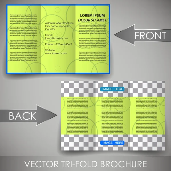 Zakelijke drie vouwen sjabloon folder, cover ontwerp of bedrijfsbrochure — Stockvector