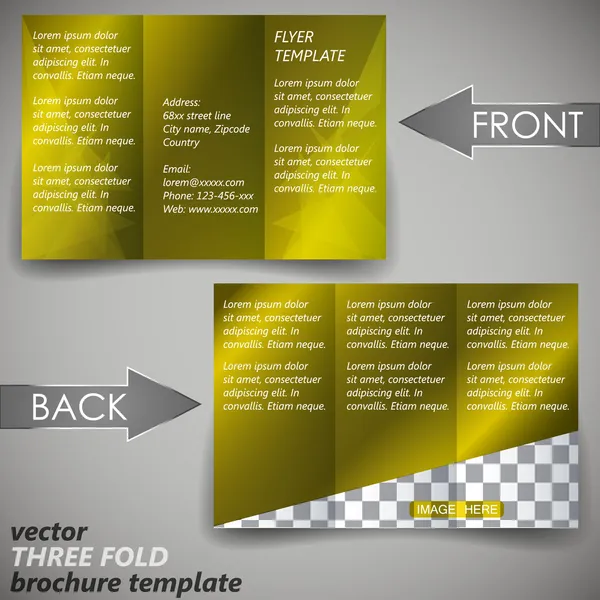 Iş üç kat flyer şablonu, kurumsal broşür veya kapak tasarımı — Stok Vektör